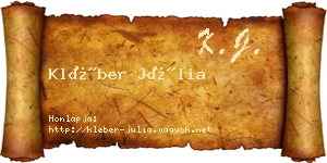 Kléber Júlia névjegykártya